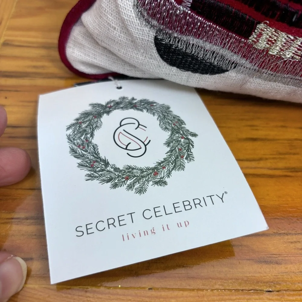 NEW Christmas Throw Pillow Red Little Merry Christmas Truck by‎ Secret Celebrity